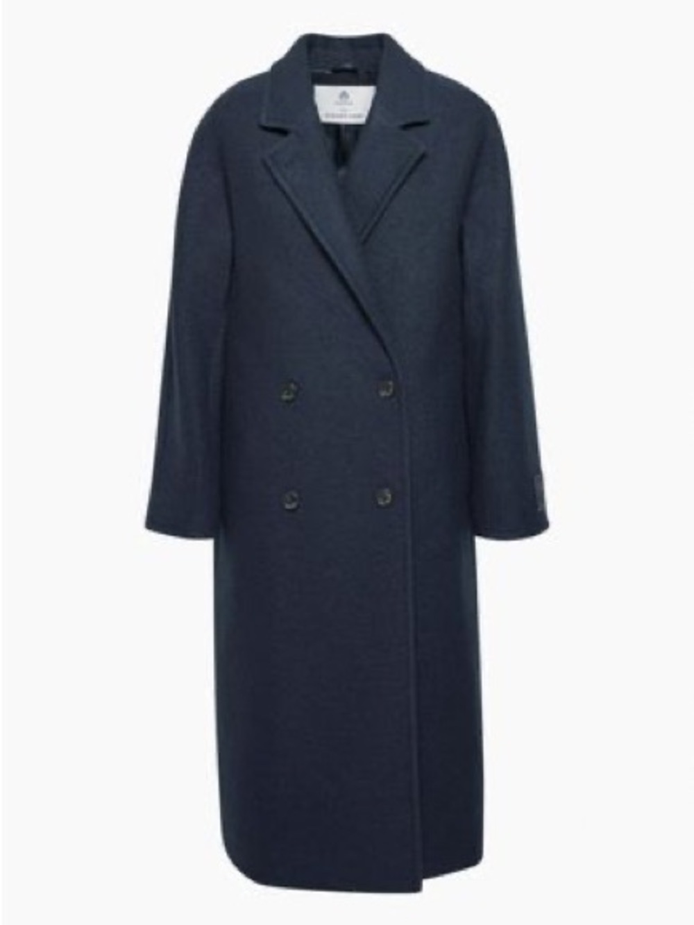Aritzia Babaton the slouch coat size large navy double breasted wool